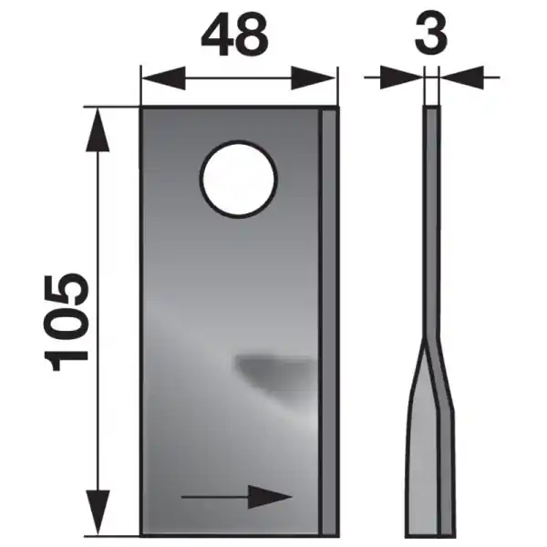 Výhodná Nabídka Nůž rotační sekačky rotace vlevo 100 x 48 x 3 mm