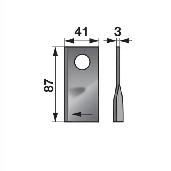 Dokud Zásoby Vydrží Nůž rotační sekačky rotace vpravo 88 x 40 x 3 mm