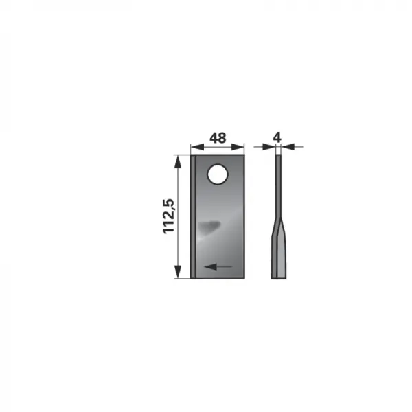 Expresní Doručení Nůž rotačky pravý, 112 x 48 x 4 mm, ø 19 mm