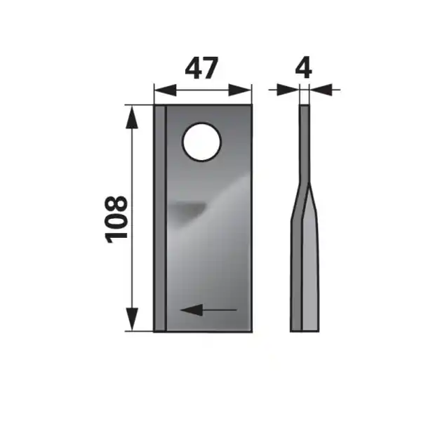 Přímo Od Výrobce Nůž rotačky pravý 108 x 47 x 4 mm, ø 19 mm, 434986