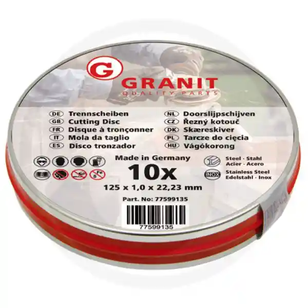 GRANIT Řezný kotouč 125 x 1,0 x 22,2 - 10 ks Cenový Hit