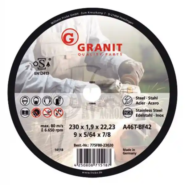 Akční Cena Granit Řezný kotouč na ocel 125 x 1,0 x 22,2 - 25 ks