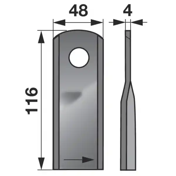Vrácení Zdarma Nůž rotačky levý 116x48x4 mm, ø 20,5 mm, Kuhn K6804710
