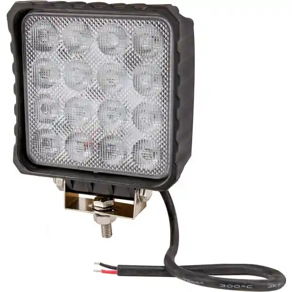 Časově Omezené Pracovní světlo LED 48 W, 3840 lm, čtvercové, 10/30 V, 112x54,5x136 mm, širokoúhlé, 16 LED, Kramp