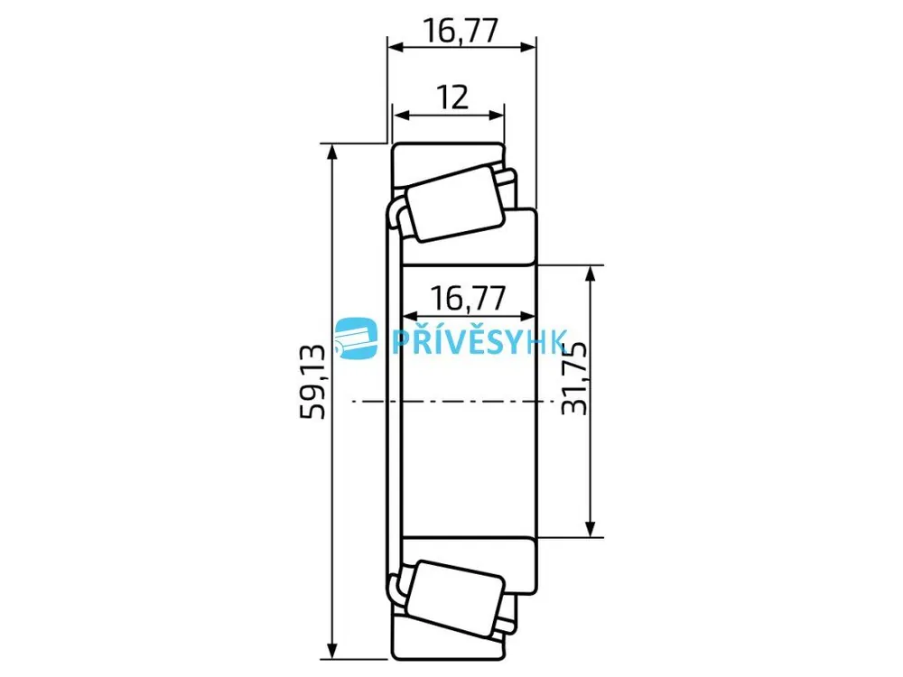 Ložisko kužel. do bubnu KNOTT 203,2x40 vnitřní 406147.001 59,13x31,75/h15,87) Nejlepší Volba