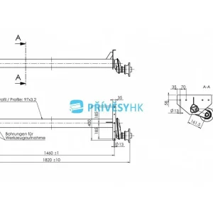 Akční Nabídka Náprava AL-KO UBR 1200-5 (1300 kg), a=1460 mm, c=1820 mm, 112x5 (Sacher)