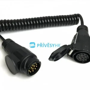 Propojovací kabel o délce 3,2 m spirálový, 1x zástrčka, 1x zásuvka kabelová 13 pól 12V Horká Nabídka