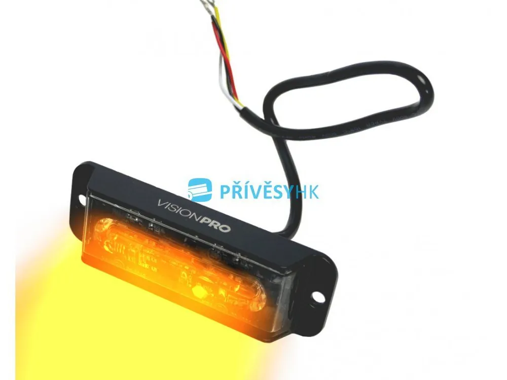 Cenová Bomba Výstražná záblesková svítilna VISIONPRO, 4x LED, oranžová, plochá