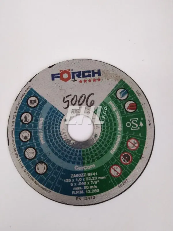 Značkový Řezný kotouč Főrch, 125x1x22,23 mm